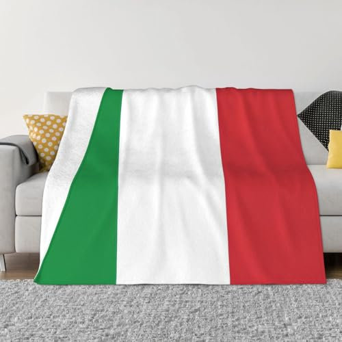 Ultraweiche Fleecedecke mit Italien-Flagge, gemütliche, leichte Flanelldecke für Bett und Couch