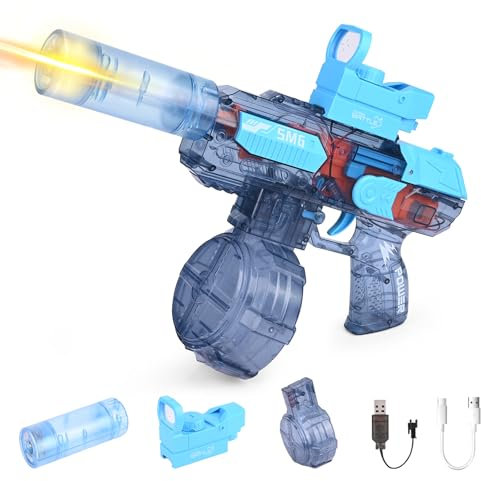 Elektrische Wasserpistole, Wasserpistole Große Reichweite mit Licht, Spielzeug Wasserpistole, Automatik Wasser Spielzeug Pistolen für Kinder Erwachsene Sommer Schwimmbad Party Strand im Freien (A)