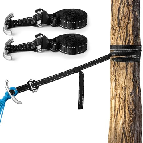 CENOVE U-Strap Aufhänge Set für alle Hängematten baumschonend 220 cm, Baumschaukelgurt Schaukel und bis 150 kg pro Aufhäung