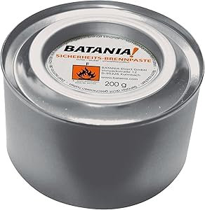 BATANIA 24 x Brennpaste/Brenndose 200 g - Bis zu 3 Std. Brenndauer, Ungiftig, Keine Ruß- oder Qualmbildung, ideal für das Warmbuffet, mit Allen gängigen Chafing Dishes und Tischkaminen kompatibel