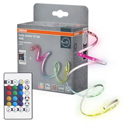 Osram FLEX AUDIO TV 2M LED-Streifen VR, weiß, 3,5W, 55lm | Flex Audio TV Voice Receiver, Party Lighting Special and Mood Light, Weiß, 25000 h, 1-Pack