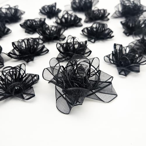 ZYOOO Selbstklebende Mini Geschenkschleifen, 18 Stück Kleine Schleifen, Geburtstag, Hochzeit - Aus Organza