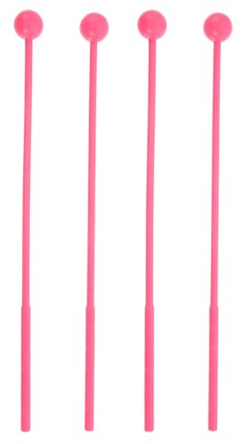 2 Paar Marimba Schlägel mit Kunststoffgriff für Glockenspiel | Rosa, Kompakt und Kinderfreundlich, für Musikunterricht im Kindergarten und Freien