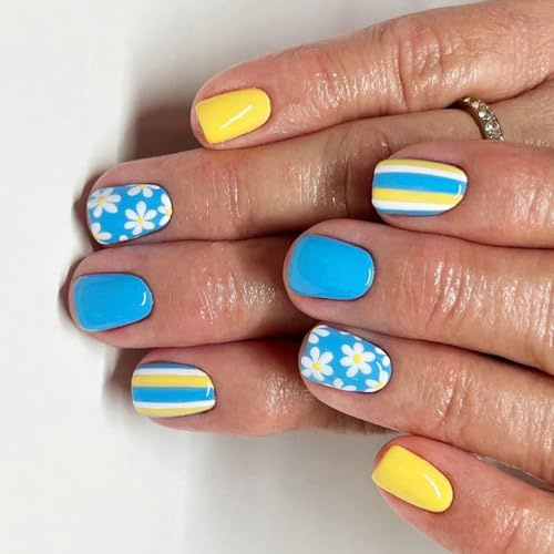 24 cubiertas completas brillantes para pegar uñas y flores, prensar uñas sólidas, color artificial corto cuadrado falso