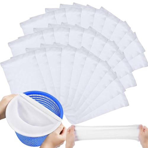 GUIANLOU 30 PCS Chaussette Skimmer Piscine Chaussettes De Skimmer De Piscine Pool Skimmer Socks Filtre Skimmer Piscine Élastique Chaussettes d'Écumeur De Piscine pour Emprisonner Feuilles,Écume
