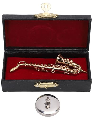 Petit modèle de Saxophone, décor en Laiton plaqué Or, réplique de Saxophone Tenor, décoration de Bureau