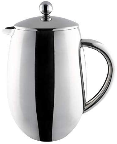 Café Ole Cafetière à double paroi et côtés droits - Effet miroir - 8 Tasses, 1 Litre