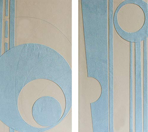 Premier Housewares 2 Assorted Faux Suede Leather Vertical Print - Blue/Cream