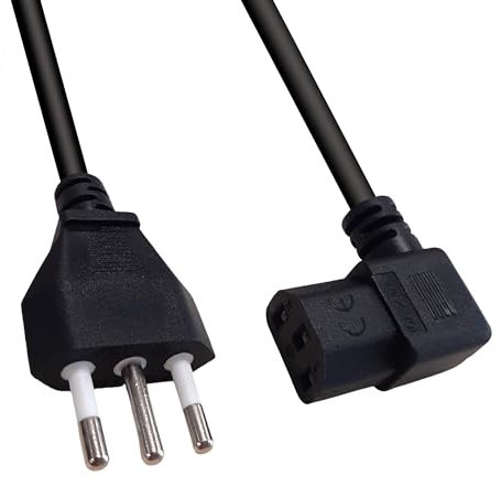 MANHATTAN ICOC 01-NC / ANG - Cavo alimentazione C13 F angolato a spina italiana 1,8 mt nero