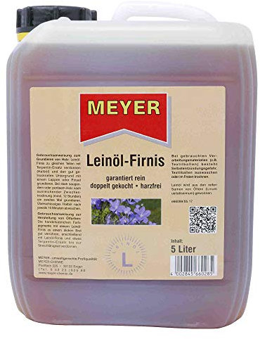 Leinölfirnis, Leinöl, Firnis, Holzschutz, Bindemittel, 5 Liter Gebinde