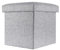 INTIRILIFE Faltbarer Sitzhocker 30x30x30 cm in Alaska GRAU - Sitzwürfel mit Stauraum und Deckel aus Stoff in Leinen Optik - Sitzcube Fußablage Aufbewahrungsbox Truhe Sitzbank