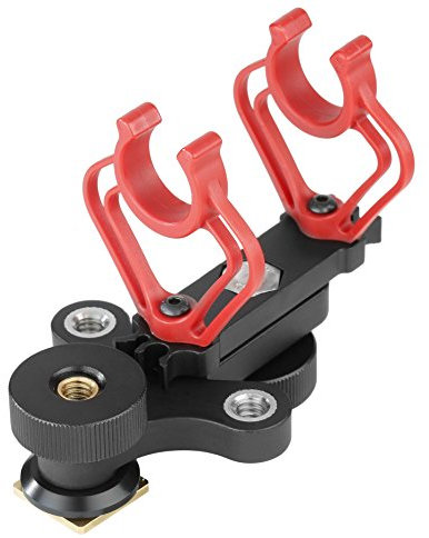 Movo SMM100 Pro Nylon Suspension Shock Mount with Camera Shoe and Swivel Bracket for Rode, Azden, Audio-Technica, Sennheiser, Other 18-22mm Diameter Shotgun Microphones