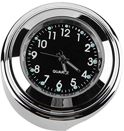 PiniceCore wasserdichte 22/25 mm Motorrad-Lenkerhalterung Zifferblatt Uhr für Harley (schwarz)