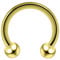 Monster Piercing 16 Gauge - 6MM Durchmesser Gold eloxiert 316L Chirurgenstahl CBB Hufeisen Septum mit Kugelnasenring Piercingschmuck