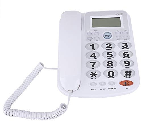 Telefono Fisso per Anziani con Tasti Grandi e Display LCD, Volume Alto e Vivavoce, Telefono da Tavolo per Casa Ufficio Hotel