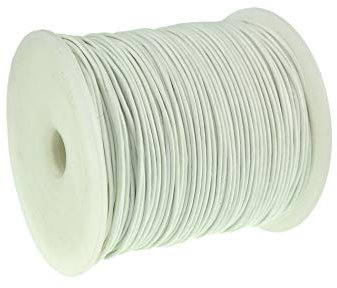 esnado Lederschnur Rund - 1 mm. Weiß. 5 Meter | ECHTES Leder | pflanzlich gegerbt | ideal für die Herstellung von Schmuck und Armbändern, Basteln oder Dekorieren, DIY-Projekte, Mittelalter