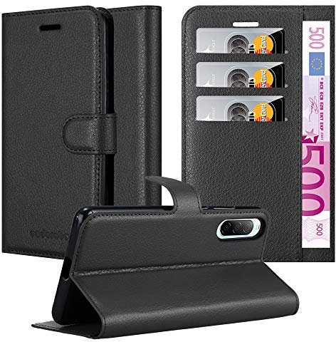 cadorabo Coque pour Sony Xperia 10 II en Noir DE Jais - Housse Protection avec Fermoire Magnétique, Stand Horizontal et Fente Carte - Portefeuille Etui Poche Folio Case Cover