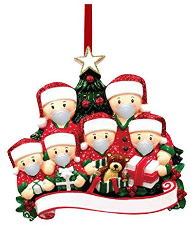 Survived Familie Ornament 2020 Christbaumschmuck Weihnachten Anhänger Personalisierter Name Baumschmuck Weihnachtsanhänger Mitbringsel Weihnachtsferien Dekorationen Anhänger (1 PC, A)