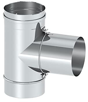 H&M Germany EW FU Edelstahl T-Klix Kamin-Anschluss Stück Ø160mm 0,6mm Materialstärke Schornstein Einwandig Sanierung für gemauerten Schornstein