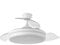 FABRILAMP - Ventilador de Techo con Luz LED 36W | Motor DC Modelo BAYOMO | Aspas Retráctiles | 3 Tonalidades | 6 Velocidades | Control Remoto | Temporizador | Silencioso, Blanco, Mediano, Metal