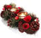 COM-FOUR® Teelichthalter - dekorativer Kerzenständer für Weihnachten und Herbst - Kerzenhalter mit natürlichen Materialien - Handarbeit (Adventsgesteck rote Blume - 2 Kerzen)
