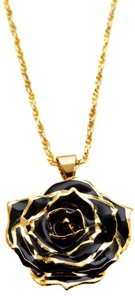 Eternal Rose Collier éternel en or 24 carats avec pendentif rose éternelle