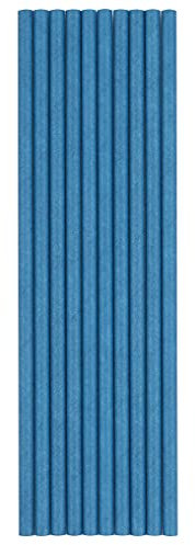 Unique Party- Pailles en Papier Bleu Écologiques-Anniversaire Glitz Bleu & Argent-Paquet de 10, 80533, Blue