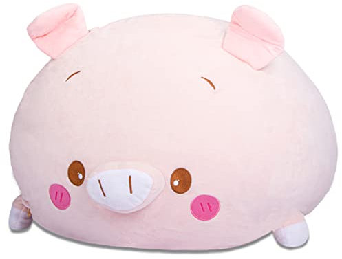 CUEBEAR Stuffed Animal Storage Bean Bag Chair Cover for Kids Pink Pig Plush Bean Bag Chair for Girls Large Size Toy Organizer Cover Only Without Filling