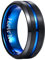 NUNCAD Ring Herren Damen Schwarz Blau Wolfram Unisex Ring Partner Schwarzer Hochzeitsring Verlobungsring Graviert I Love You Größe 58