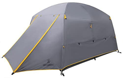 Browning Camping Glacier 4-Person Tent – All-Season Family Tent with Full Rainfly, Dual Vestibules, Durable Oxford Floor & 6-Foot Center Height for Camping, Hunting and Outdoor Adventures