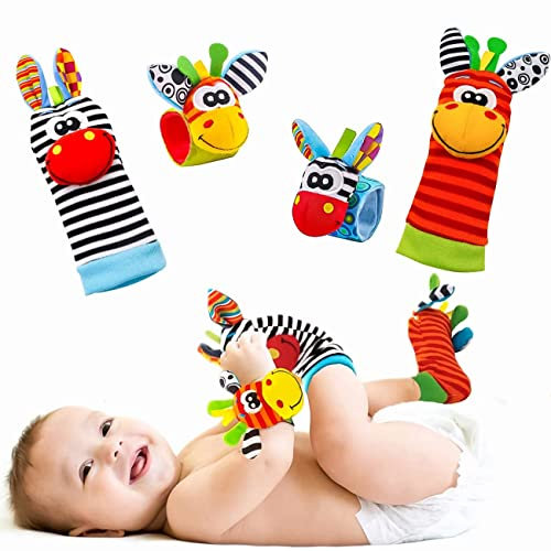 XAENA Baby Rasseln Spielzeug rasselsocken baby&rasselarmband baby babyspielzeug 0-6 monate,Perfekt für neugeborene Jungen und Mädchen