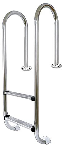 Hochwertige Edelstahl Poolleiter, Einbauleiter, Schwimmbadleiter für Pool und Schwimmbecken, Rutschsicherung, Robuste Edelstahl Pool-Stufenleiter mit Befestigungsschrauben, 2-Stufen/3-Stufen/4-Stufen