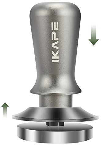 IKAPE 49mm Espresso Tamper, Premium Barista Coffee Tamper with Calibrated Spring Loaded, 100% Flat Stainless Steel Base Tamper for Espresso Machine