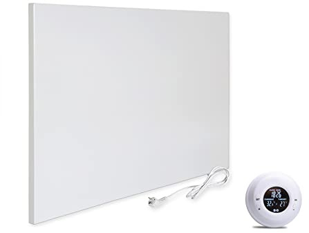 VIESTA® H500 Infrarotheizung Heizpaneel 500W 45x90cm Carbon Crystal rahmenlos Wand/Decke IP20 TÜV/GS Überhitzungsschutz 98% 70-90°C 100.000h energiesparend inkl.Funkthermostat TH20 2.4G Wochenprogramm