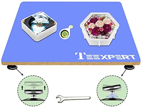 Teexpert Harz-Nivelliertisch für Epoxidharz, 16''x 12'' Einstellbares Nivellierbrett für Oberflächen, vielseitiger selbstnivellierender Harztisch für Harzhandwerk, inklusive Harz-Zubehör