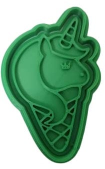 The Cookie Cutter Hub 9cm Ice Cream Unicorn Cookie Cutter and Matching Embosser for Cookies Biscuits Clay Baking Decoration