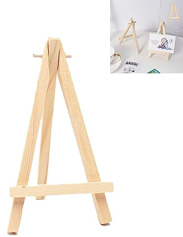 Mini Easel Stand, 2pcs Wooden Card Stands for Display Tabletop Art Display Easels, Small Easel Stand Kids, Desktop Holder Stand for Displaying Canvas Paintings, Drawing, Small Painting Easel Wedding
