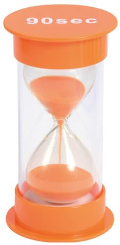ATC Handels GmbH Sanduhr groß mit verschiedenen Zeitabläufen - von 30 Sekunden bis 30 Minuten - Maße: 12 x 6,5cm - Stundenglass, Zeituhr, Eieruhr, Stundenmesser, Zeitmesser mit Sand (orange, 90 s)