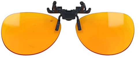 Garosa Blaulichtblockierende Clip-Brille, Blaulichtblockierende Clip-On-Brille, Effiziente 180-Grad-vertikale Flip-PC-Linse, für Computer, Lesebrille (Rund 25mm)