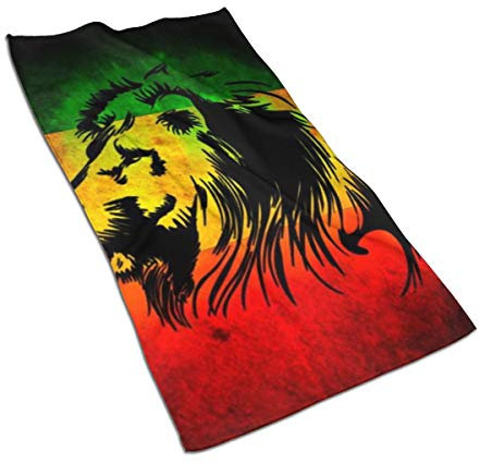 BeNtli Handtücher, Rasta-Löwe-Badetuch, Mikrofaser, weiche Gesichtshandtücher, 40 x 70 cm, für Badezimmer, Fitnessstudio