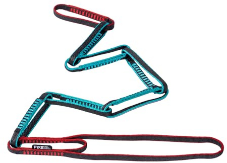 FIXE - Cabo de Anclaje Multichain Cinchless 90 cm en HMPE, Cinta Ajustable para Escalada y Alpinismo, Sistema sin Estrangular el Arnés, Resistencia 22 kN, Certificación EN566 y UIAA 104
