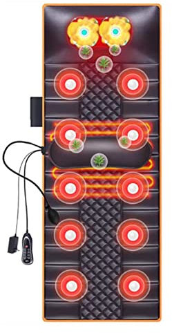 XJZHANG Colchoneta De Masaje De Cuerpo Completo con Calor 10 Motores De Vibración 20 Cabezales De Masaje Shiatsu De Cuello 9 Modos De Masaje Masajeador Colchón De Masaje Cojín para Dolor Muscular