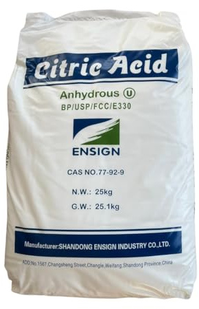 Acido citrico anidro 25 kg - Detergente multiuso Anticalcare, Brillantante, Ammorbidente vestiario, Disicrostante lavatrice