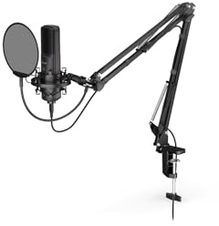 KRUX Esper 1000 USB Mikrofon mit Arm – Kondensatormikrofon, Popfilter & Shock Mount, Mute-Taste, LED-Anzeige, Plug & Play, für Streaming, Gaming, Discord, Windows/Mac/Linux