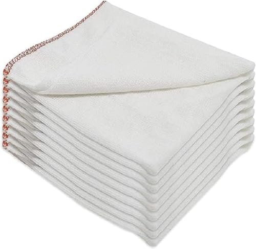 Jumbo Dish Cloths Extra Large Double Layered 100% Soft Cotton 40x50cm for Kitchen Cloth, Cloths to Clean Surfaces Glass, Furniture, Mirror, Microfibre Cleaning Cloth Dish Cloth Pack (5)