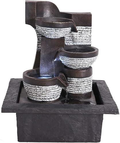 Zimmerbrunnen als natürlicher Luftbefeuchter und schöne Deko mit LED