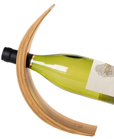 Design unico curvo singolo portabottiglie di vino, banco di mostra della bottiglia del controsoffitto della tavola di legno, scaffale del vino con belle curve per ristoranti e club Elegante scaffale