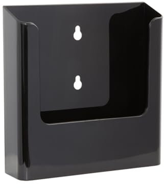 ogoPLUS DIN A5 Wandprospekthalter Hochformat - schwarz / Prospekthalter, Prospektständer, Flyer-Ständer, Flyerhalter, Prospektbox, Aufsteller, Werbung, Wandmontage