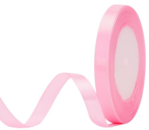 G2PLUS Rosa Satinband 10mm, Dekoration Geschenkband, 22m Schleifenband zum Bastel, Rosa Satin Dekoband für Geschenkverpackung, Dekoration