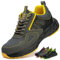 Scarpe Antinfortunistiche Uomo Donna Scarpe da Lavoro Leggero Comode Traspiranti Punta in Plastica Antiscivolo Cucina Giallo Grigiastro EU 42